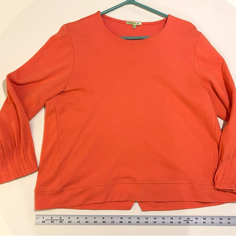 Trisha Tyler Orange Sweater Top with Ruffled Sleeves